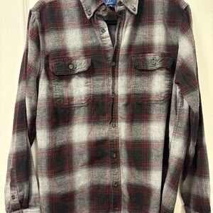 George Men's Black and Red Plaid Casual Shirt